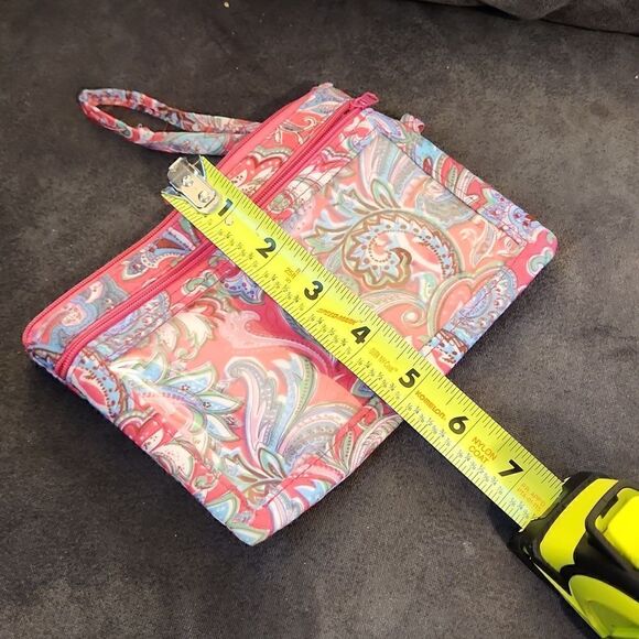 Paisley floral wristlet id card wallet purse clutch pink purse - Picture 10 of 10